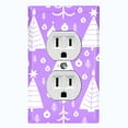 thumbnail image 1 of Metal Light Switch Plate Cover Festive Christmas Tree Ornaments Purple XMS010, 1 of 13