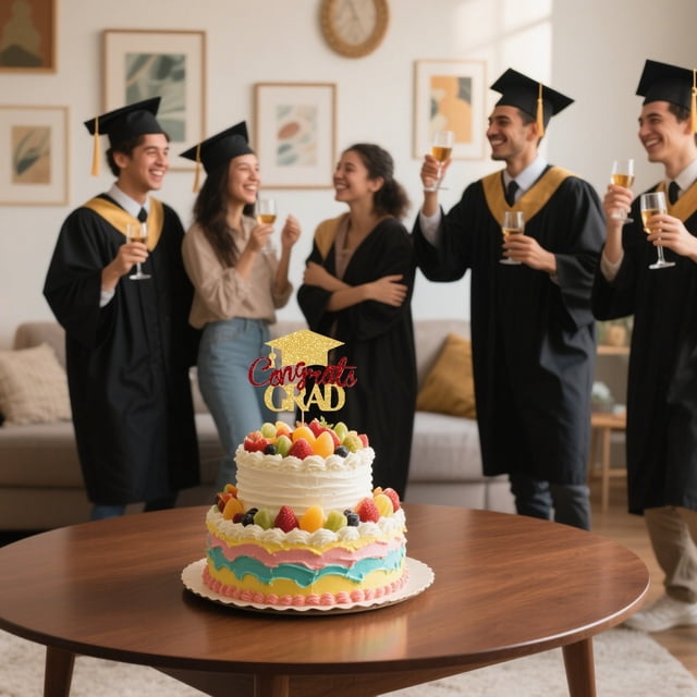 Graduation Cake Topper Decorations For Party Desserts Baking Supplies Celebration Insert Elegant Design