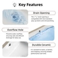 thumbnail image 4 of Los Flexi 18" x14" Bathroom Sinks Undermount Installation, White Ceramic Small Undermount Bathroom Sink Rectangle, Lavatory Vanity Basin With Overflow Hole, 4 of 13