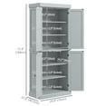 thumbnail image 3 of HOMCOM Freestanding 4 Door Kitchen Pantry Cabinet with Shelves Grey, 3 of 10
