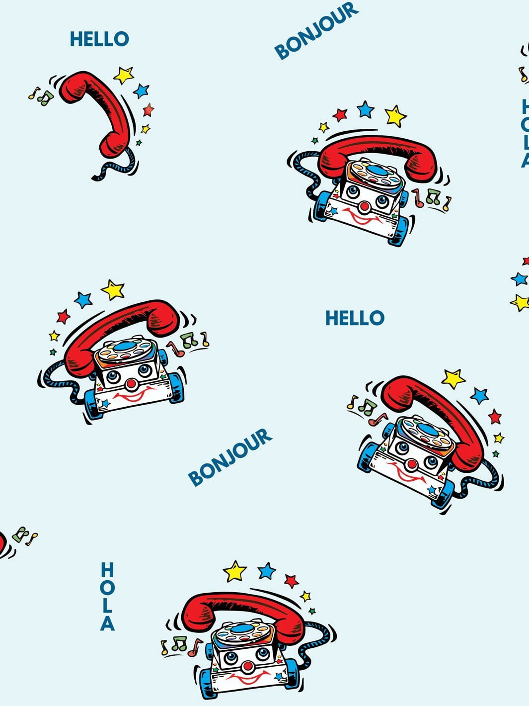 Greetings and Chatter Removable Vinyl Wallpaper By Fisher-Price - Sky
