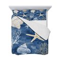 thumbnail image 7 of Navy Blue Coastal Full Size Down Alternative Comforter, Lightweight Comforter Quilt Bedding Set with Pillow Shams Nautical Beach Starfish Coral Summer All Seasons Bed Comforter Duvet Insert 78"x90", 7 of 7