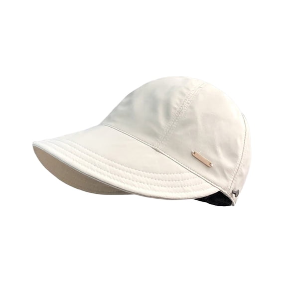 XIAOCHA Womens Metal‑Trim Sun Visor Hat Solid Sun Hat Quick-Dry Outdoor Headwear,Beige
