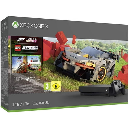 Microsoft Xbox One X 1TB Black 4K Blu-ray Gaming Console Forza Horizon 4 LEGO Speed Champions