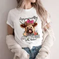 thumbnail image 2 of Camisetas con estampado de vaca de las tierras altas para mujer, camisetas femeninas con diseño de actitud, camiseta de manga corta con cuello redondo, ropa divertida de dibujos animados para mujer, 2 of 5