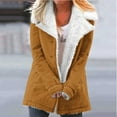 thumbnail image 2 of LYXSSBYX Winter Coats for Women 2023 Trendy Women Plus Size Winter Warm Composite Plush Button Lapels Jacket Outwear Coat, 2 of 5
