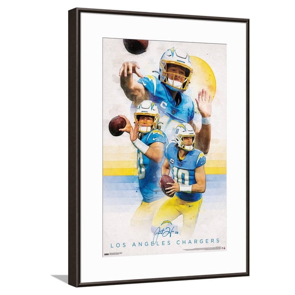 NFL Los Angeles Chargers - Justin Herbert 22 Canvas Wall Poster, 14.725" x 22.375"