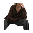 thumbnail image 2 of hirigin Women’s V Neck Sweater, Long Sleeve Lapel Collar Solid Color Cable Knit Jumper Tops, 2 of 3
