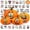 C-48pcs Medium, variant on Ayieyill 64 Packs Halloween Stickers Pumpkin Decorating Stickers for Children , 32 Sheet Small Pumpkin Face Stickers for Halloween Party Supplies Trick or Treat Party Favors