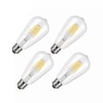 thumbnail image 1 of Paquete de 4 bombillas LED vintage de filamento ST64, E27, rosca Edison, ahorro de energía, 4 W, 2700 K, blanco cálido., 1 of 5