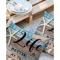 thumbnail image 2 of Summer Outdoor Pillow Covers Set of 2,Ocean Life Texts Starfish Decorative Waterproof Throw Pillow Case,Retro Blue Wood Plank Cushion Pillowcases for Couch Garden Patio Beach,20x20In, 2 of 6