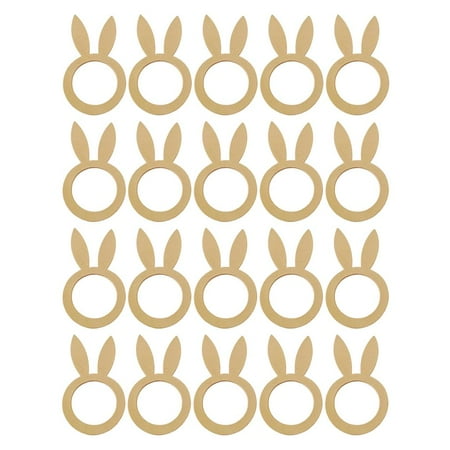 

20pcs/Pack Wooden Bunny Napkin s Easter Holidays Rabbit Ear Serviette Holder Rack Buckle Kitchen Countertop Tables Stand Decoration