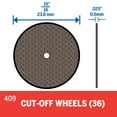 thumbnail image 2 of Dremel 409 1/4" Cut-Off Wheel Rotary Accessory for Metal, Thin Wood and Plastic | 36-Pack, 2 of 2