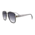thumbnail image 3 of Mens Luxury Double Rim Fashion Racer Rectangle Sunglasses Slate Silver - Smoke, 3 of 4