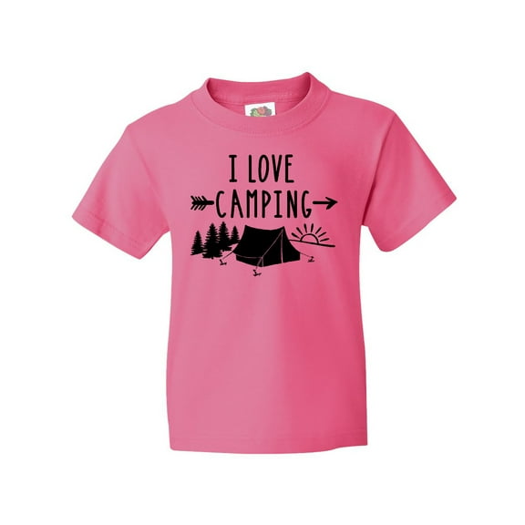 Inktastic I Love Camping- Tent and Trees Youth T-Shirt