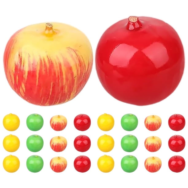 KAKOWELY 60 mini manzanas artificiales, pequeñas y realistas, para casa de muñecas, de espuma, para decorar la mesa de la cocina o la casa de muñecas.