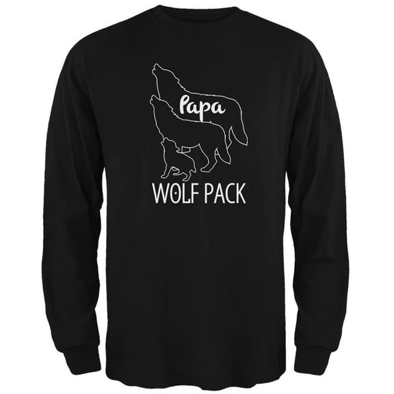 Old Glory Mens Wolf Pack Papa Dad Father Long Sleeve Graphic T Shirt
