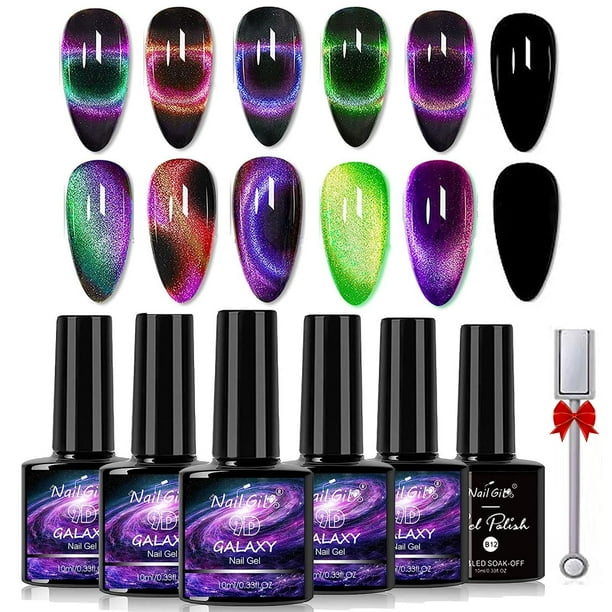 Esmalte de uñas en gel NAIL GIL 9D Cat Eye con barra magnética, set