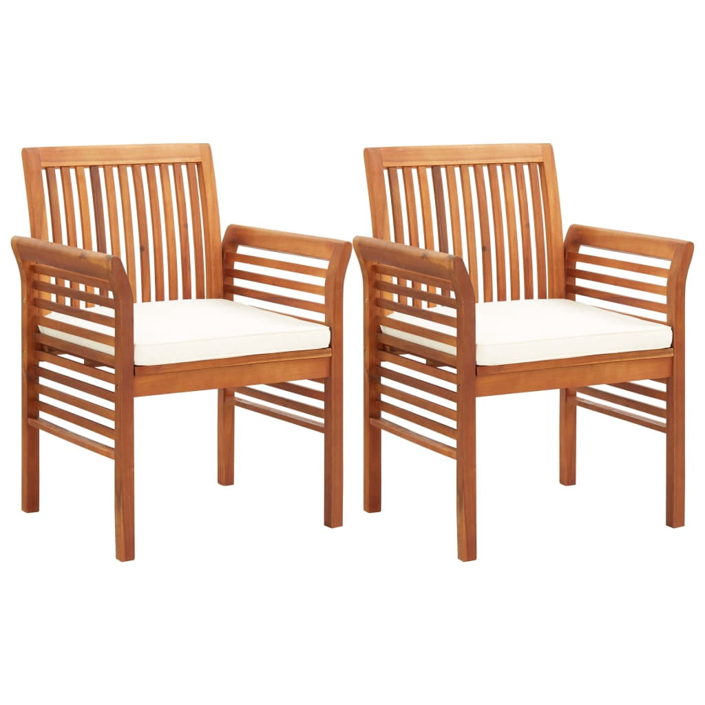vidaXL Modern Dining Chair Patio Dining Chair with Cushion Solid Wood Acacia