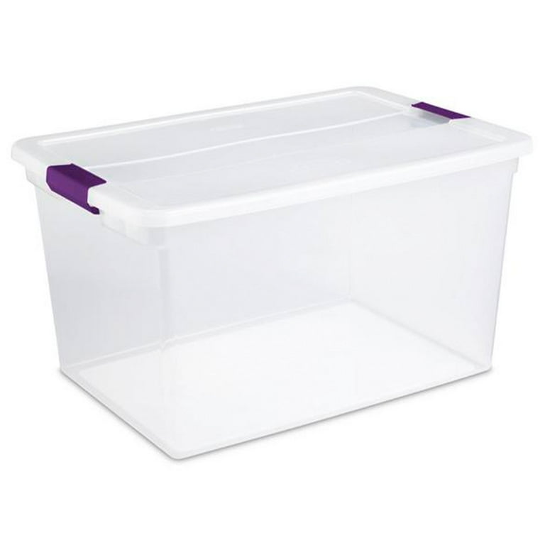Sterilite 66 Quart Clear Plastic Latching Storage Container Tote