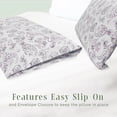 thumbnail image 6 of Elegant Comfort Ultra Soft Set of 2 Floral Pint Pillowcases - 1500 Series Microfiber, Soft and Smooth Envelope Closure 2-Piece Pillow Covers - Standard/Queen, Paisley Purple, 6 of 6