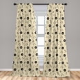 thumbnail image 5 of Ambesonne Music Curtains, Retro Records Headphones, Pair of 28"x63", Cream Black, 5 of 5