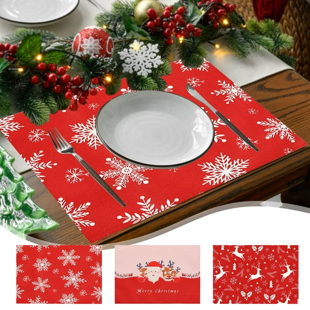 Felpudo de Navidad 17,72x11,81 pulgadas - Mantel impermeable de PVC antideslizante para comedor y cocina, aislamiento doble grueso, fácil de limpiar