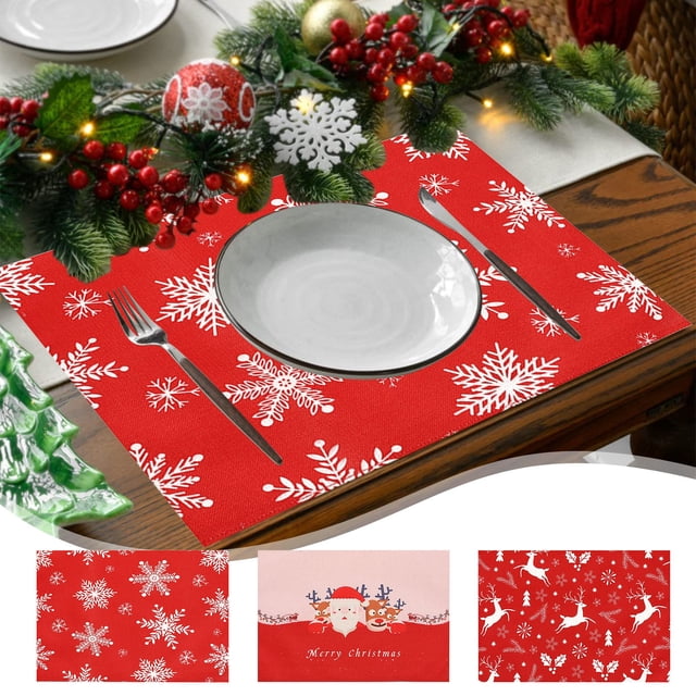 Vaidha Christmas Table Decoration Insulation Mat Kitchen And Dining Room Non Slip Waterproofing Mat