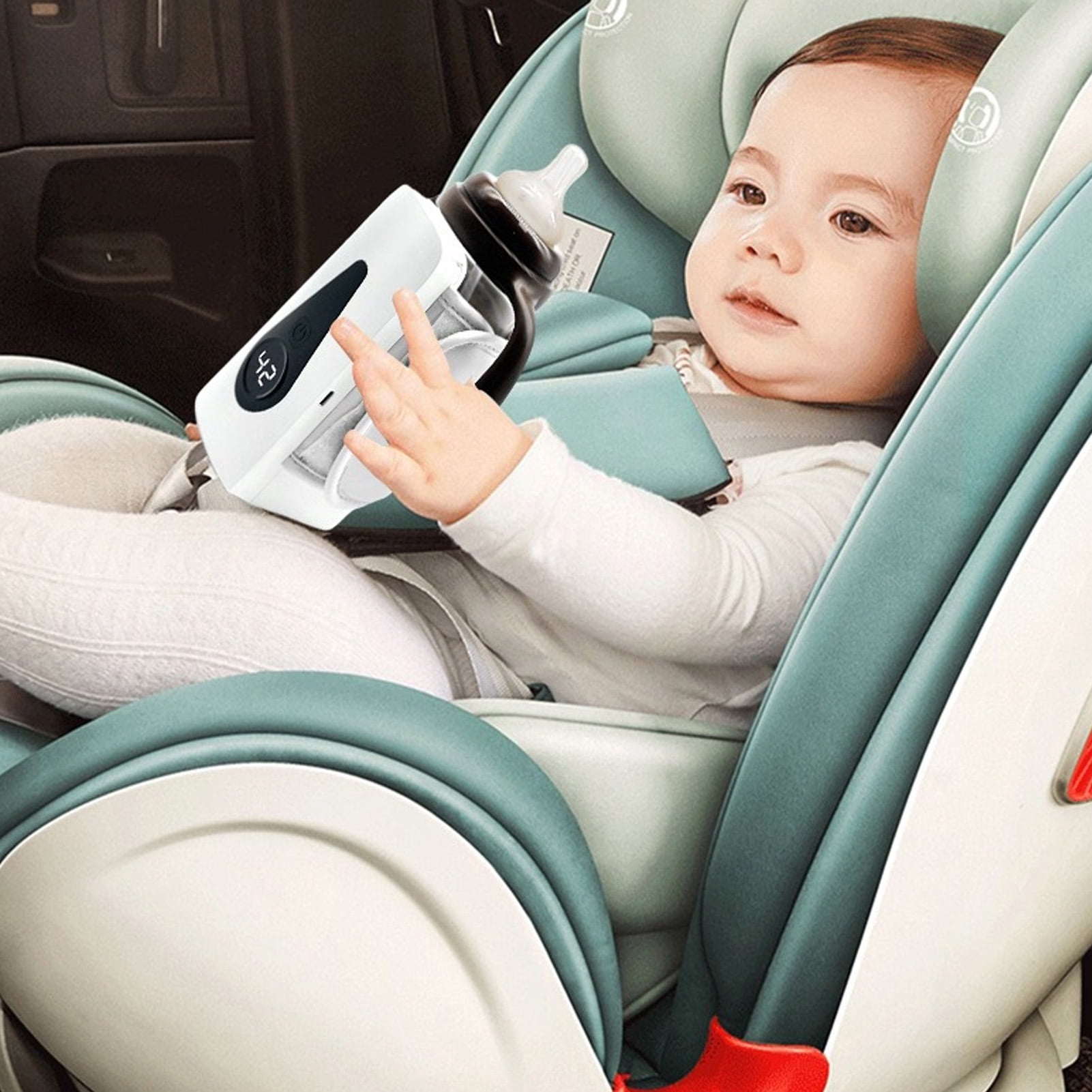 Yajisi Portable Baby Bottle Warmer Constant Temperature Fast Charging Insulation Cover for Home Travel Stroller Organizer Accessory with 4000mAh Battery