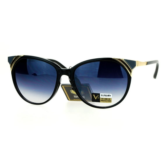 SA106 Womens Cat Eye Horn Rim Luxury Designer Fashion Sunglasses Black Grey