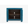 thumbnail image 2 of Benzara Wooden Accent Cabinet with Two Glass Inserted Doors, Blue, 2 of 5