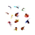 thumbnail image 1 of 12x de Señuelos de pesca con mosca, señuelo de pesca de Color aleatorio, mosca serpentina, pesca con mosca, señuelos para lubina, trucha,, 1 of 8