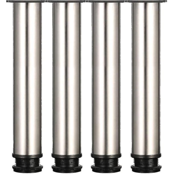 4 patas ajustables Patas de gabinete gruesas de 300 mm de altura Patas de mesa Patas de muebles, acero inoxidable cepillado, altura ajustable 0-15 mm Vienen con acero inoxidable S