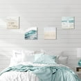 thumbnail image 2 of Beach Artwork Coastal Wall Art: Crashing Wave & Surfboard Painting with Words on Sand Picture Prints on Canvas for Bedroom (12\u201d x 12\u201d x 4 Panels), 2 of 6