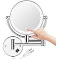 thumbnail image 1 of Wall Mounted Lighted Makeup Mirror DoubleSided X X Magnifying Mirror for Bathroom ‘‘ Extendable Arm Swivel Touch DimmableLED Lights Powe by Plug in Chrome, 1 of 7