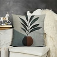 thumbnail image 2 of YINGXI Throw Pillow Covers, Geometric Leaf Plant ,Sofa Cushion Sofa Pillowcases Decorative 18x18in, 2 of 5