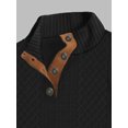 thumbnail image 3 of SUNSIOM Men's Fall Henley Sweater Patchwork Button Down Long Sleeve Knitwear Loose Fitting Pullover, 3 of 6