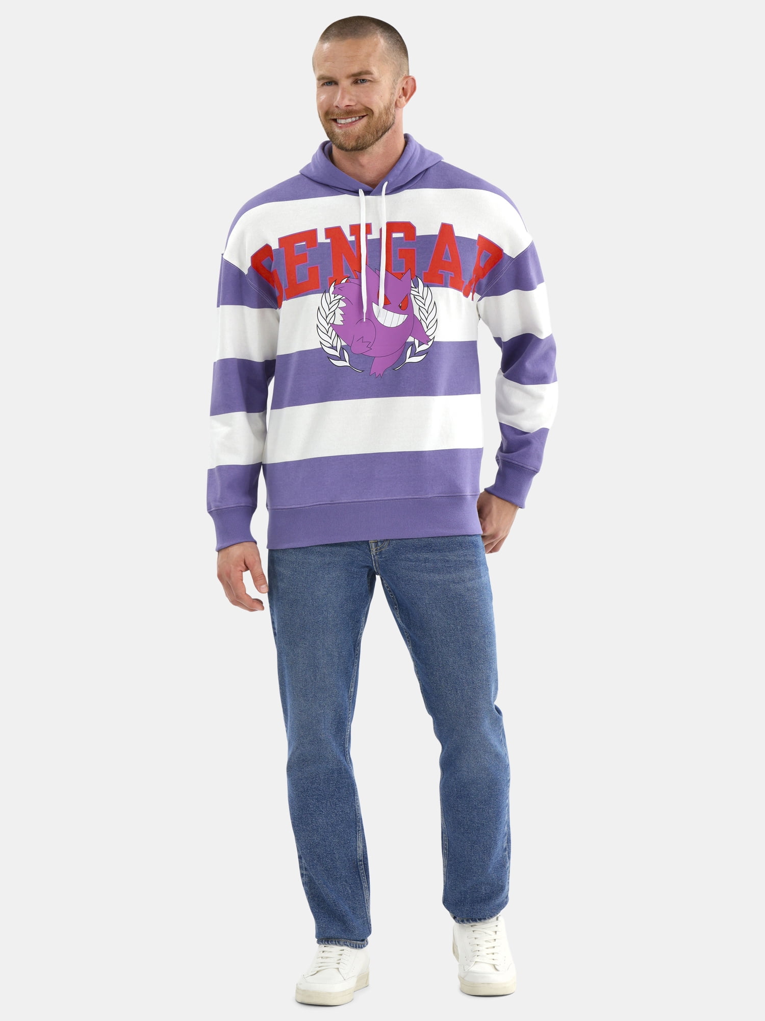 Pokemon Mens and Big Mens Gengar Athletics Fleece Hoodie, Sizes S-3XL