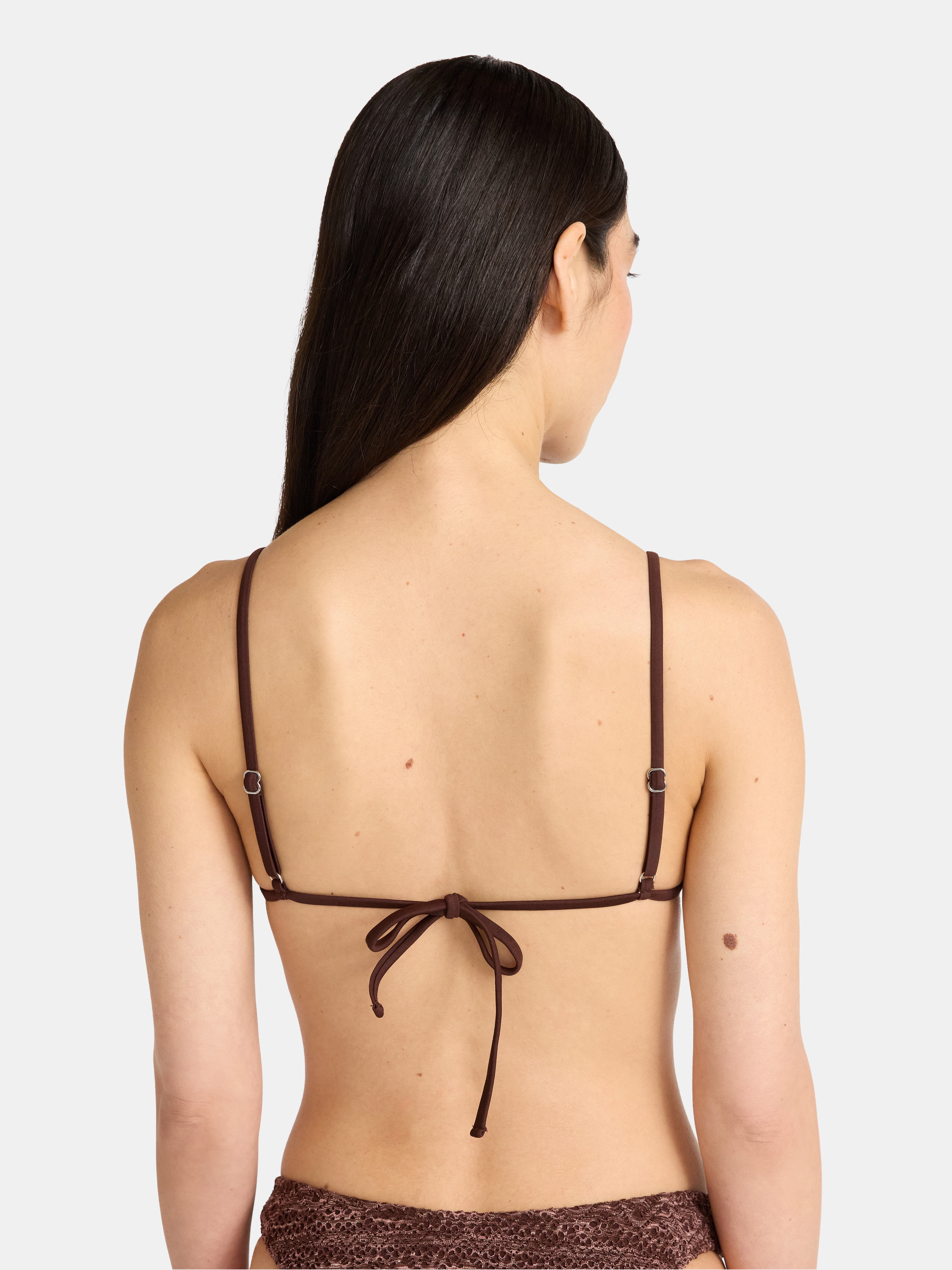 No Boundaries Warm Chocolate Bikini Top, Women's