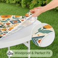 thumbnail image 5 of Pioneer Flower Floral Print Pattern Round Fitted Tablecloth with Elastic Edge,Dining Table Cover Waterproof,Outdoor Round Tablecloth for Camping,Dining,Indoor and Outdoor, 5 of 7