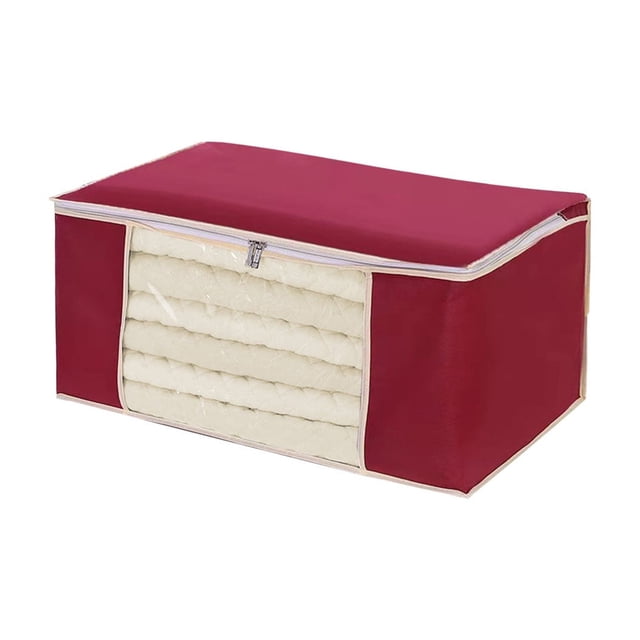 Clothes Storage Bag Organizer,Large Capacity Wardrobe Sorting Box,Foldable Quilt Blanket Storage Container,Double Zipper Handle Closet Storage Bag,Portable Moving Organizer Sack