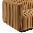 thumbnail image 6 of Modway Conjure Channel Tufted Performance Velvet 4-Piece Sofa in Black Cognac, 6 of 10