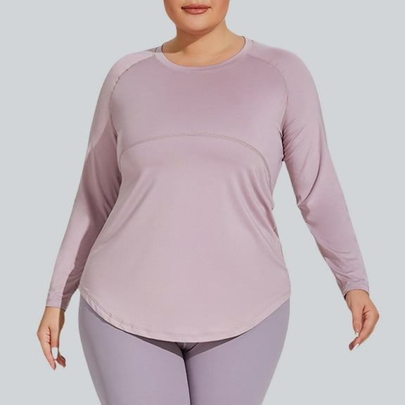 BLCHUNen Athletic Shirts for Women Pullover Crew Neck Lightweight Breathable Casual Comfy Workout Gym Sports Tops