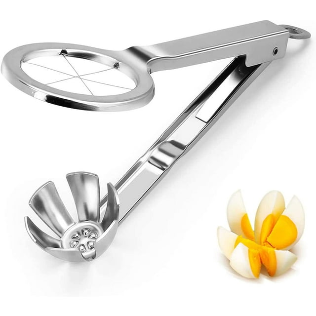 Cortadora de huevos para huevos duros,Cortadora de huevos cocidos,Cortadora de huevos para huevos duros,Cortadora de huevos de alambre de acero inoxidable,Apto para lavavajillas
