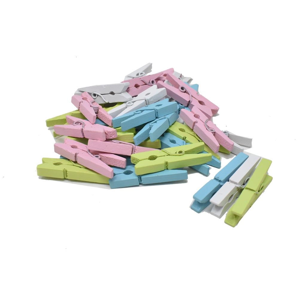 Mini Wood Clothespin Assortment, Pastel, 11/8Inch, 32Piece