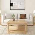 thumbnail image 2 of Plank+Beam Solid Wood Forma Coffee Table, Center Table for Living Room with Storage, Blonde, 2 of 10