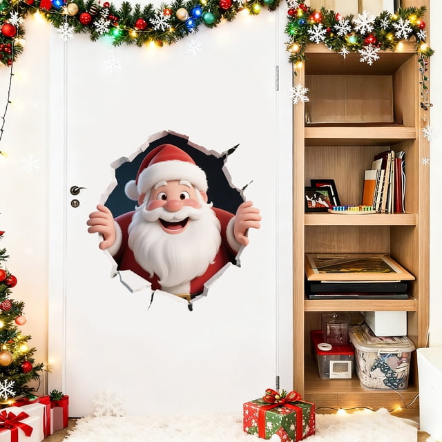 Pegatinas navideñas 3D para ventanas - Calcomanías navideñas reutilizables para paredes, cristales y espejos para crear un ambiente festivo