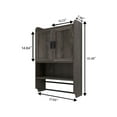 thumbnail image 3 of Bathroom Wall Storage Cabinets with Door and Open Shelves,Medicine Cabinet,Steel Pipe Rack for Hanging Towels and Kitchen Utensils for Bathroom,Grey, 3 of 7