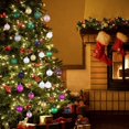 thumbnail image 4 of 3cm Farfi 24 Uds. Bolas de Navidad brillantes bolas de Navidad colgantes de árbol colgantes de Navidad para decoración del hogar de fiesta, 4 of 5
