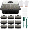 thumbnail image 1 of Kit De Inicio De Plántulas De Plástico 10 Piezas Kit De Bandeja De Inicio De Semillas De 12 Agujeros Con Ventilaciones Ajustables Juego De Propagador De Semillas Multifuncional Con Herramientas De Tra Muyoka Hogar, 1 of 7